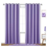 KOUFALL 72x84 Inches Long Purple Blackout Curtains for Living Room