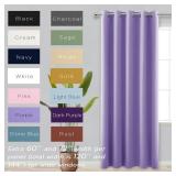 KOUFALL 72x84 Inches Long Purple Blackout Curtains for Living Room
