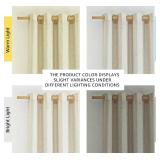 NICETOWN Natural Linen Curtains 84 inch Long 2 Panels Set, Grommet Top Thick Linen Burlap Semi Sheer Vertical Drapes Privacy Assured with Light Filtering for Bedroom/Living Room, W55 x L84