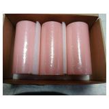 Mister Candle Dripless Unscented Pillar Candles, Set of 3 Hand Poured Pink Pillar Candles, Solid Color Non-Scented Candles for Home Decor, Premium Wax, 80 Hr Burn Time, 3x6 Inch