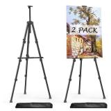 Easels for Painting Canvas, Aredy 66" Art Easel for Drawing, Portable Painting Easel Stand, Metal Table Top Easel (2 Pack)