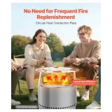 VEVOR Fire Pit Heat Deflector for Solo Stove Yukon, 27 inch Bonfire Round for Wood Burning Fire Pit, 304 Stainless Steel Heat Diffuser, Detachable Burner Cover Camping Accessories