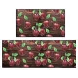 ALXRLXR Farmhouse Apples Kitchen Floor Mats 2Pcs,Non-Skid Cushioned Floor Comfort Mat for Kitchen, Doorway, Sink, Laundry,17 * 30+17 * 47 Inches