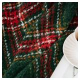 G Lake Geen Red Plaid Throw Christmas Super Soft Faux Cashmere Blankets with Tassels for Couch Sofa Halloween Home Decor 50in x 60in (Green Plaid )