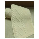 Treory Knitted Christmas Tree Collar: Cream Crossed Diamond Edge Chunky Cable Knit Christmas Tree Collars for Artificial Trees, Farmhouse Rustic Tree Ring Tree Skirt for Christmas Home DÃ©cor