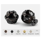 KAMANINA Black Curtain Rod for Windows 72 to 144 Inches (6-12ft) Long Heavy Duty Curtain Rods, 7/8 Inch Adjustable Drapery Rods with Decorative Netted Texture Finials