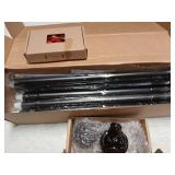 KAMANINA Black Curtain Rod for Windows 72 to 144 Inches (6-12ft) Long Heavy Duty Curtain Rods, 7/8 Inch Adjustable Drapery Rods with Decorative Netted Texture Finials