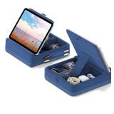 KDD Tablet Pillow Stand with Storage, Foldable iPad Holder for Lap, Desk and Bed, Angle Adjustable Soft Pad Dock with Stylus Mount Compatible with iPad Pro, Air, mini, Book, Phone and Tablet (4-13")