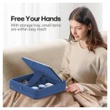 KDD Tablet Pillow Stand with Storage, Foldable iPad Holder for Lap, Desk and Bed, Angle Adjustable Soft Pad Dock with Stylus Mount Compatible with iPad Pro, Air, mini, Book, Phone and Tablet (4-13")
