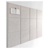 Large Cork Board Alternative | Felt Wall Tiles (12-Pack) | Aesthetic Felt Bulletin Board for Office, Home & Classroom | Office Wall Decor for Women | Pin Boards Bulletin Board Tiles | Ivory