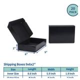 Rempry 9x6x2 Black Shipping Boxes for Small Business 20 Pack, Packaging Cardboard Corrugated Mailer Boxes Gift Boxes for Shipping Mailing