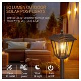A.bigwhale 2 Pack 67" Solar Lamp Post Lights, 3000K Outdoor Solar Post Light Waterproof, Pole Light Outdoor Decorative Floor Lamp Vintage for Patio, Garden, Backyard, Pathway, Front/Back Door