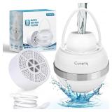 Curety Bath Filter for Tub, Bath Water Filter for Eczema, Kinder Filter for Bathtub - Remove Contaminants,Chlorine and Fluoride, Hard Water Softener to Improves Skin and Hair