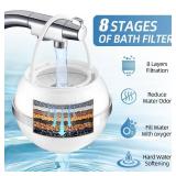 Curety Bath Filter for Tub, Bath Water Filter for Eczema, Kinder Filter for Bathtub - Remove Contaminants,Chlorine and Fluoride, Hard Water Softener to Improves Skin and Hair