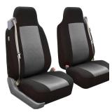FH Group All Purpose Flat Cloth Car Seat Covers for Bucket Seats, 2 Piece Universal Fit, Washable Seat Covers for SUV, Sedan, Van - Front Set Gray