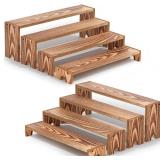 14 Inch Large Wooden Tiered Riser Display Stands, 2 Set Stackable Wooden Cupcake Stand Dessert Table Display Set,Tiered Shelf Organizer,Display Stands Shelf,Vendor Booth Display Items for Vendor Event