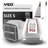 YSD 16PCS Chair Leg Floor Protectors, 0.75inch Small Transparent Chair Leg Caps for Tilt Chair Legs, Hardwood Floor Protectors for Furniture Legs with Felt Pads Sliders,No Scratches No Noise