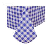 Heavy Duty Vinyl Tablecloth with Flannel Backing Waterproof Oil-Proof Plastic Table Cloth Stain-Resistant Wipeable Rectangle or Square Table Cover for Indoor and Outdoor (Blue Checkered, 60x84 Inch)