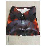 Button Down Shirt for Men Casual Skull Print Hawaiian Shirts Beach Short Sleeve-2XL