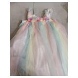 Pastel Rainbow Tulle Party Dress-5T