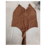 Brown Ribbed Bodysuit-Lg
