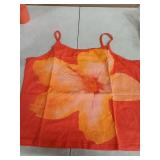 Tropical Hibiscus Print Tank Top-2XL