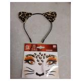 Leopard Cat Headband with Face Decals