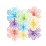 SUNBEAUTY 9 PCS Pastel Paper Flowers Decorations for Wall Paper Fans Classroom Decoration Paper Floral Backdrop Decor Paper Fans Decoration-STYLE MAY VARY