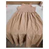 Beige Sleeveless Cotton Blend Dress-Lg