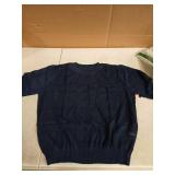 Navy Blue Geometric Pattern Knit Sweater-M