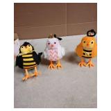 Easter Chick Plush Set of 3- Bee and Princess Theme Fireplace Decor