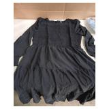 Black Casual Long Midi Dress-XL