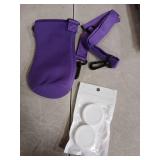 Purple Neoprene Water Bottle Holder with Strap Holds 22oz