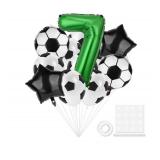 Soccer Balloons, 7th Birthday Decoration, World Cup Soccer Sports Theme Party Supplies, 32inch 7 Number Green Foil Balloon for Boys Football Soccer Party Sports Anniversary Baby Shower Decorations