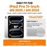 SEYMAC stock for iPad Pro 11 inch Protective Case M5 2025/M4 2024, Heavy Duty Case with Screen Protector, Pencil Holder, Rotating Stand, Hand Strap, Shoulder Strap, Black