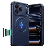 ESR for iPhone 17 Pro Case, 7X Military-Grade Drop Protection, Shock-Absorbing Rugged Cover with Camera Control Button, MagSafe Accessories Compatible, Cyber Series, Navy Blue
