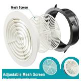 HG POWER 8 Inch Soffit Vent Round Air Vent Cover with Louver, ABS Adjustable Ceiling Vent Covers for Living Room, Bathroom, Kitchen, Greenhouse, Ventilation System, White - Opening Size 7.28"