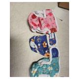 Pet Soft Washable Female Diapers (3 Pack) Female Dog Diapers, Comfort Reusable Doggy Diapers for Girl Dog in Period Heat (Cute Flower, XS)