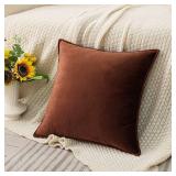 JIAHANNHA Velvet Brown Throw Pillow Covers 12x20 Inches Pack of 2 Soft Decorative Square Cushion Covers for Couch Sofa Bed Livingroom Car,30x50Cm