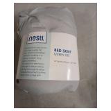 Nestl Light Grey Bed Skirt Queen Size, Pinch Pleat Queen Bed Skirt, 14" Inch Drop Queen Bedskirt, Hotel Quality Light Grey Bed Skirts, Microfiber Bedskirt for Queen Bed, Light Grey Queen Bed Skirt