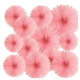 20 Pcs Light Pink Hanging Paper Fan, Hanging Honeycomb Round Paper Fans for Weddings, Birthdays, Christmas, Baby Showers, Classroom, Events Ceiling Party Supplies Decorations