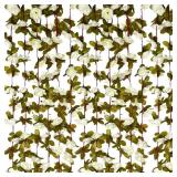 Cream Rose Garland, Fake Rose Hanging Flowers, Artificial Flower Vine, Hanging Floral Vine Garland for Wedding, Birthday Party, Wall Arch, Halloween, Christmas Garden Backdrop Decor 8 pcs 63 ft