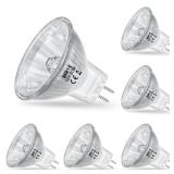 MR11 Light Bulbs, 12V 20W Halogen Light Bulbs 2 Pin, FTD Spotlight Bulb, GU4 Bi-Pin Base, Dimmable, 2700K Warm White, 2 Prong Light Bulb for Landscape, Accent, Track Lights, and Fiber Optics, 6Pcs