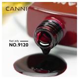 CANNI Dark Red Jelly Gel Nail Polish, 1Pcs Sheer Burgundy Red Gel Polish Deep Wine Color High Gloss Soak Off U V Nail Manicure Salon DIY