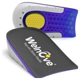 Heel Cups for Heel Pain - Welnove Shoe Inserts Gel Heel Cushion Cup for Achilles Tendonitis, Plantar Fasciitis, Heel Spur, 1" Heel Lift Support for Women 9-11.5 & Men 7-9.5, Black (1 Pair)