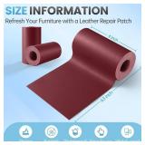 Leather Repair Patch Tape Kit, 4" x 63" Self Adhesive Leather Repair Patch for Furniture, Vinyl Leather Repair Kit for Car Seat, Chairs, Couch, Sofa, Boat Maroon