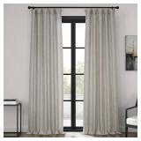 HPD Half Price Drapes - Faux Linen Curtains for Living Room (1 Panel) - 50W X 96L - Textured Room Darkening Curtains for Bedroom 96 Inches Long - Drapes for Home Decor, Oatmeal Set Of 2 Panels