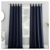 Sun Zero Easton Energy Saving Blackout Tab Top Curtain Panel, 40" x 63", Navy Blue