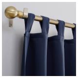Sun Zero Easton Energy Saving Blackout Tab Top Curtain Panel, 40" x 63", Navy Blue