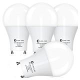 evelor GU24 LED Light Bulb,60 Watt Equivalent Daylight White 5000K,Non-Dimmable,Efficient 9W,800 Lumens Twist and Lock 2 Prong Light Bulbs,15000 Hours,Ideal for Kitchen,Living Room,Bedroom, 4-Packs